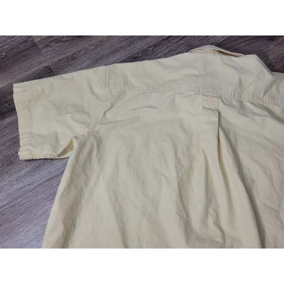 L.L.Bean Men's XL REG Casual Button Shirt Yellow 100% Cotton Chest Pockets SS - Picture 7 of 9